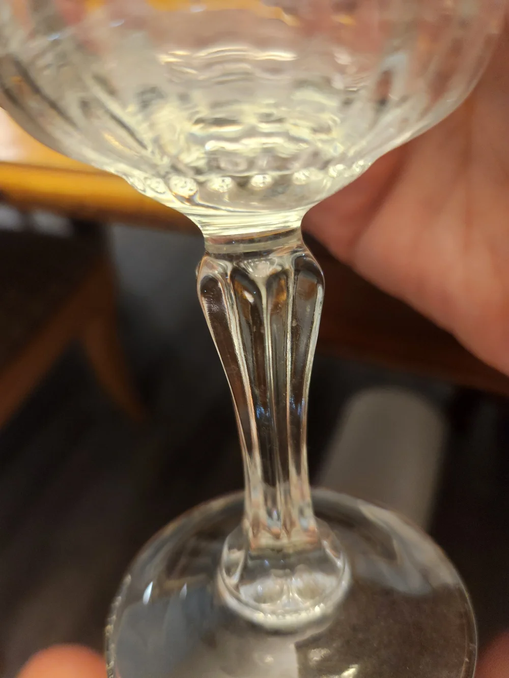 Schott Zwiesel Clear Ribbed Crystal Stem Wine Glasses - Pair